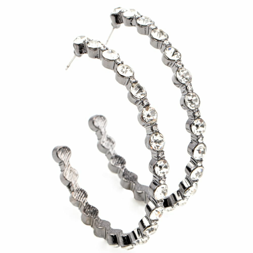 Royal Reveler Hoop Earring in Black